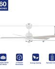Welland 60" remote ceiling fan specification