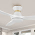Kore 52" white flush mount smart ceiling fan with light