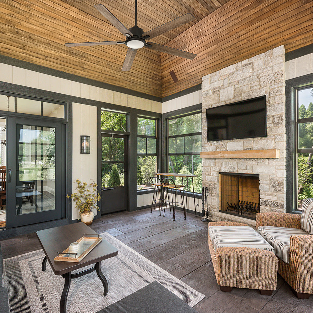 This Smafan Essex outdoor ceiling fan with a modern and stylish design is the perfect addition to any contemporary outdoor living space.