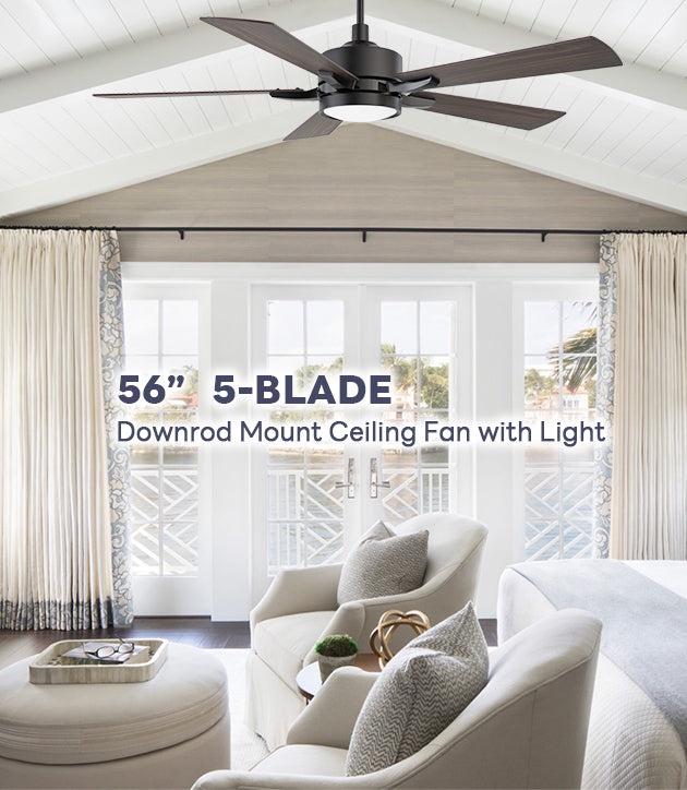 remote ceiling fan with wooden blades for bedroom decoration mobile image