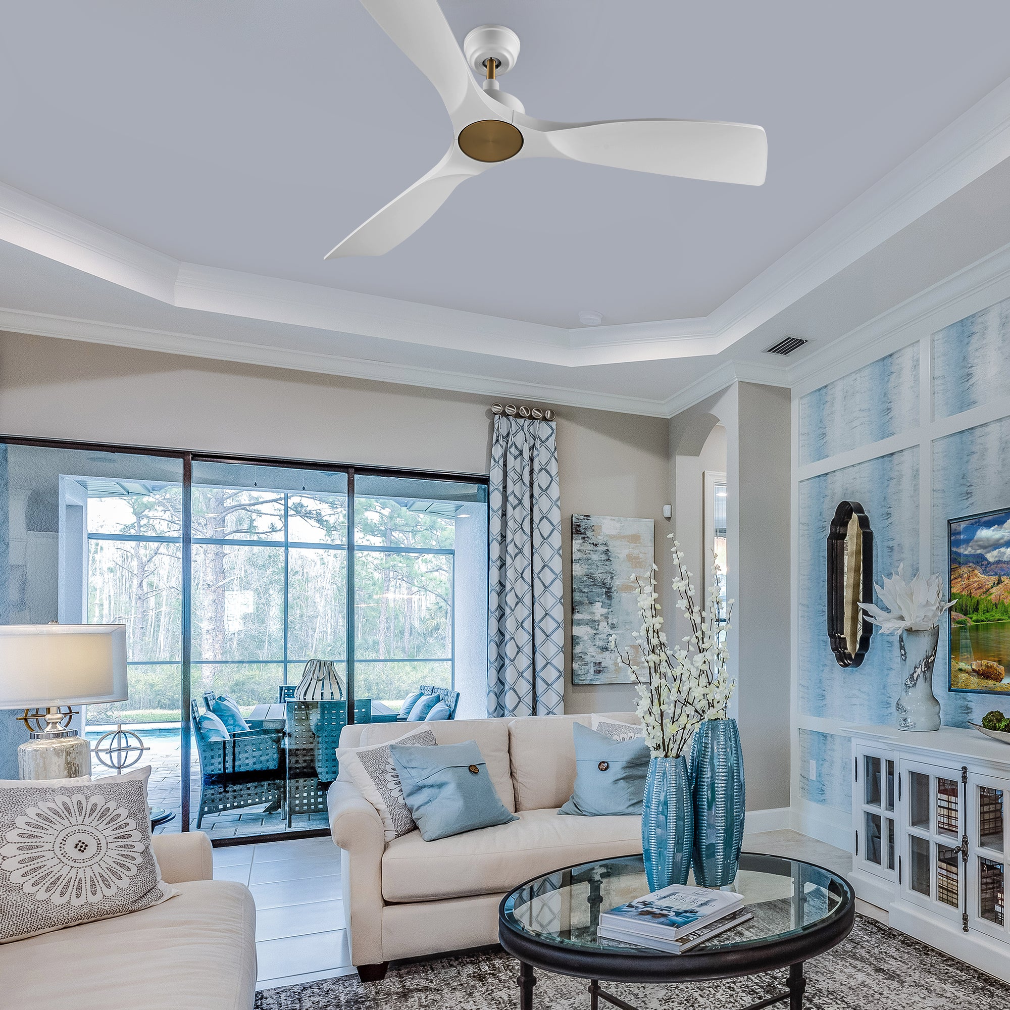 This Kilmory 52" ceiling fan keeps your space cool and stylish. It is a soft modern masterpiece perfect for your large indoor living spaces. This ceiling fan is a simplicity designing with Black finish, use very strong ABS blades. The fan features Remote control to set fan preferences.
