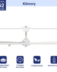 This Kilmory 52" ceiling fan keeps your space cool and stylish. It is a soft modern masterpiece perfect for your large indoor living spaces. This ceiling fan is a simplicity designing with Black finish, use very strong ABS blades. The fan features Remote control to set fan preferences.