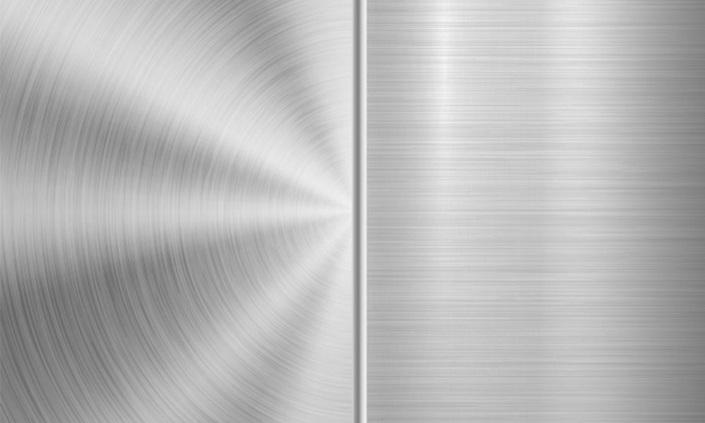 Brushed stainless sheet with reflective silver steel texture. A material used to gas stove surface.