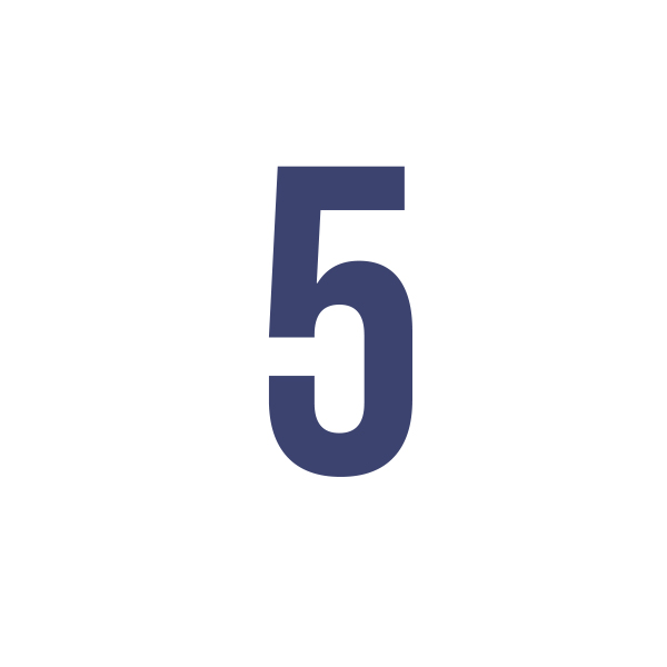 Five mark means gas stove with five burners