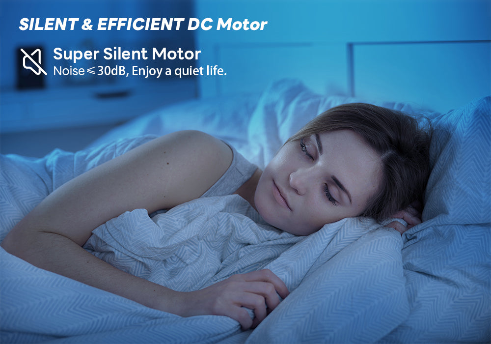 52-inch downrod ceiling fan with whisper-quiet dc motor, makes you enjoy the whole silent night.