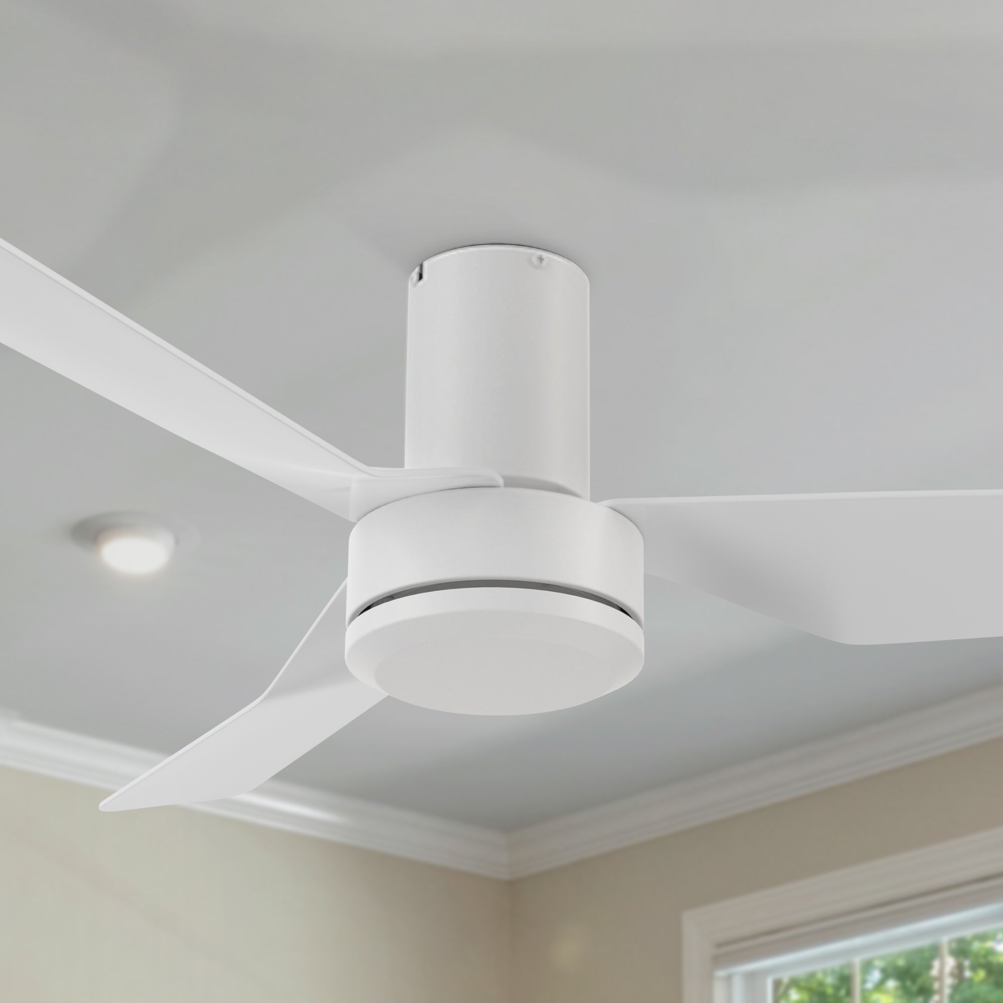 Enhance your indoor space with the 44in Ceiling Fan. Reversible DC motor, durable ABS blades, and modern design for personalized comfort.