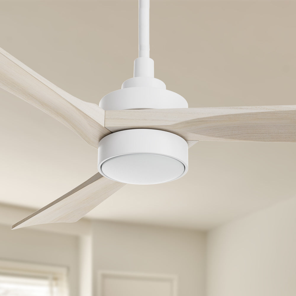 Enhance your indoor space with the 52in Ceiling Fan. Reversible DC motor, Solid Wood blades, and modern design for personalized comfort.