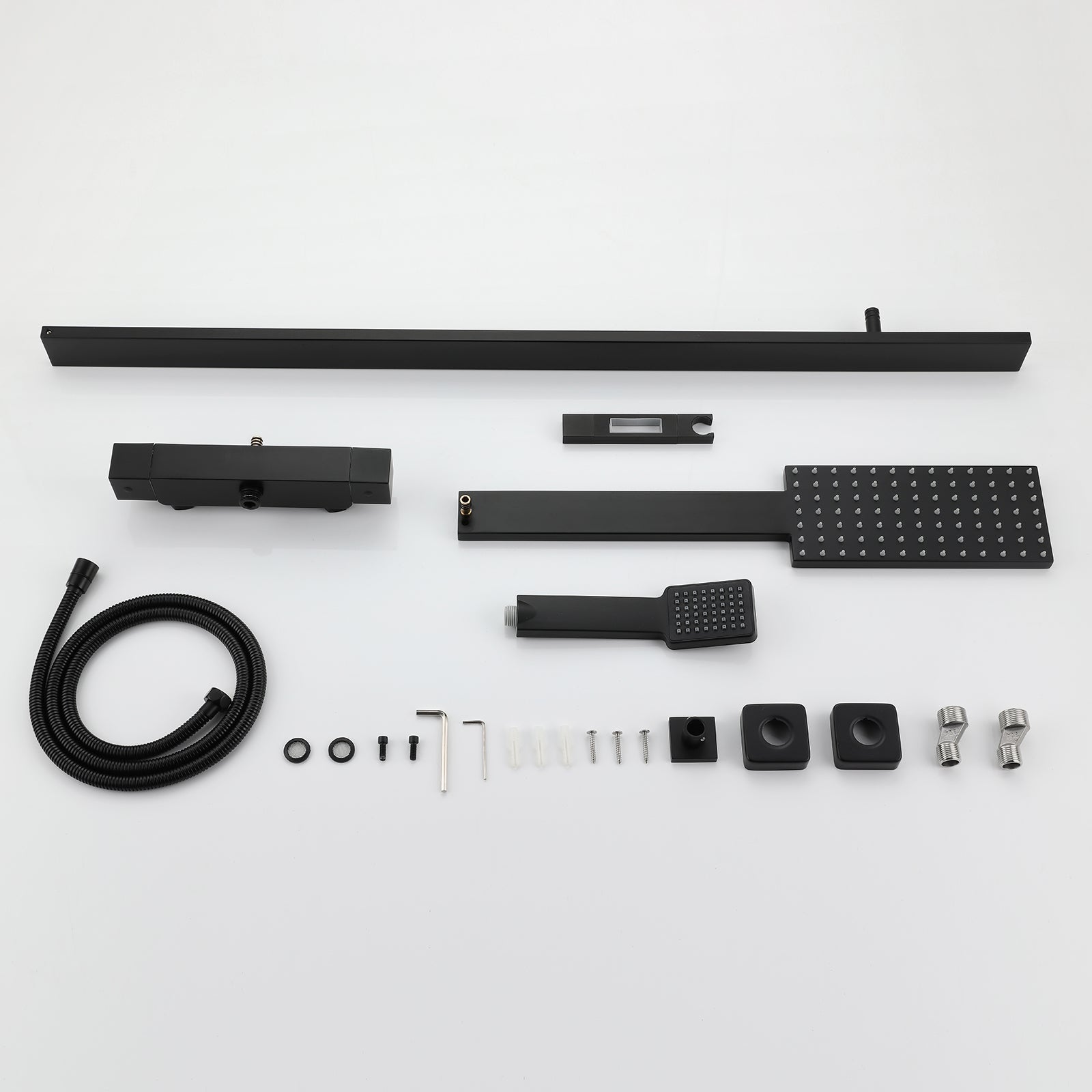 Amexty Exposed 2 Function Rainfall Shower Set with Handshower in Matte Black