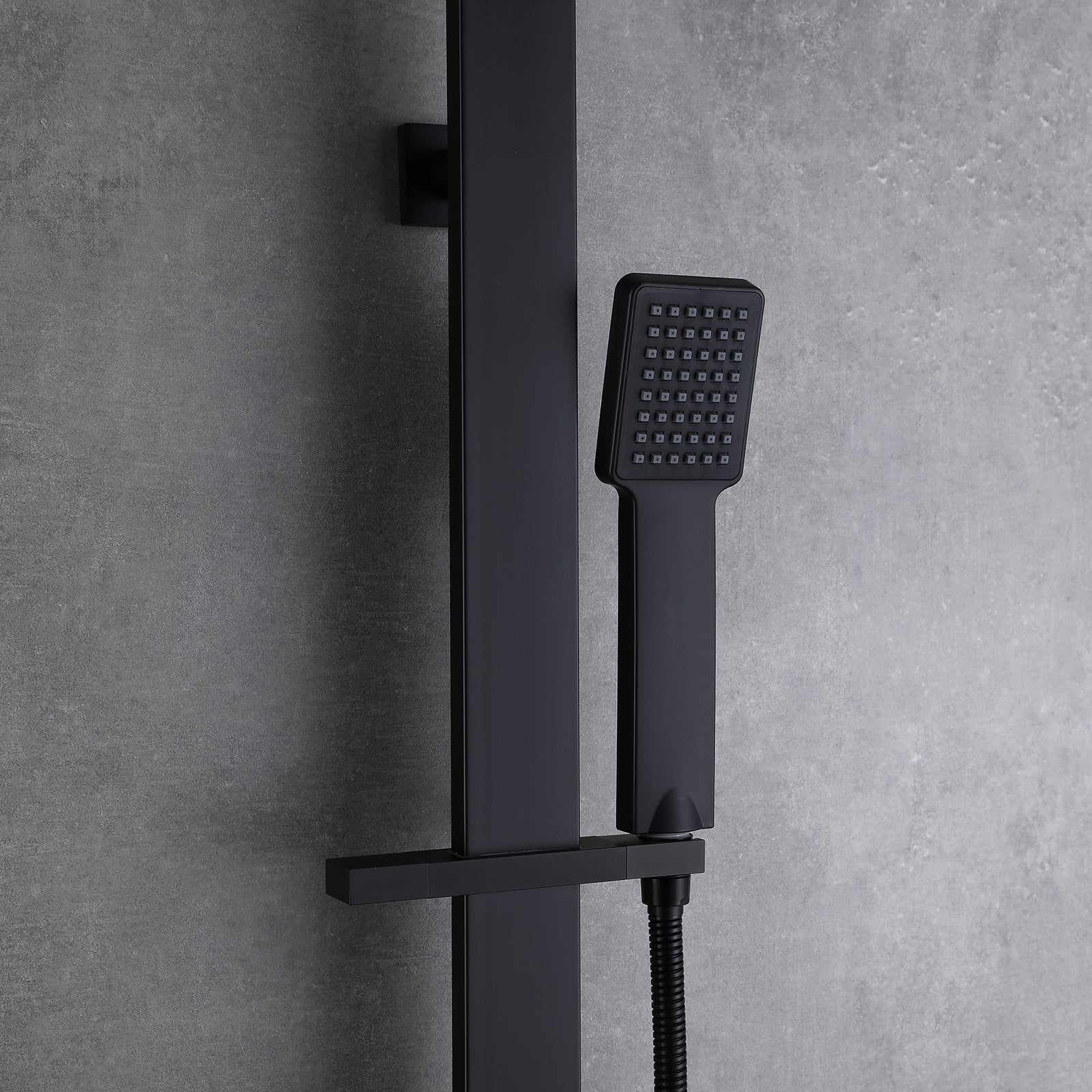 Amexty Exposed 2 Function Rainfall Shower Set with Handshower in Matte Black