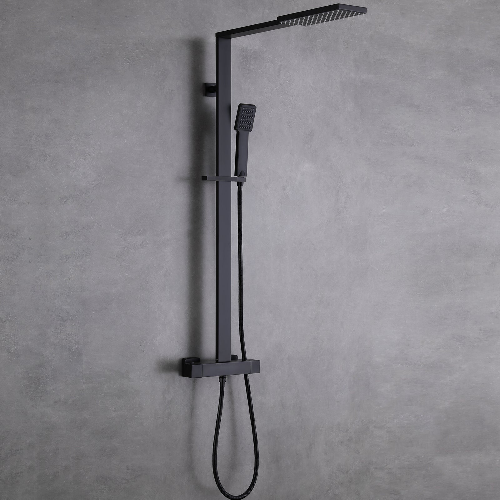 Amexty Exposed 2 Function Rainfall Shower Set with Handshower in Matte Black