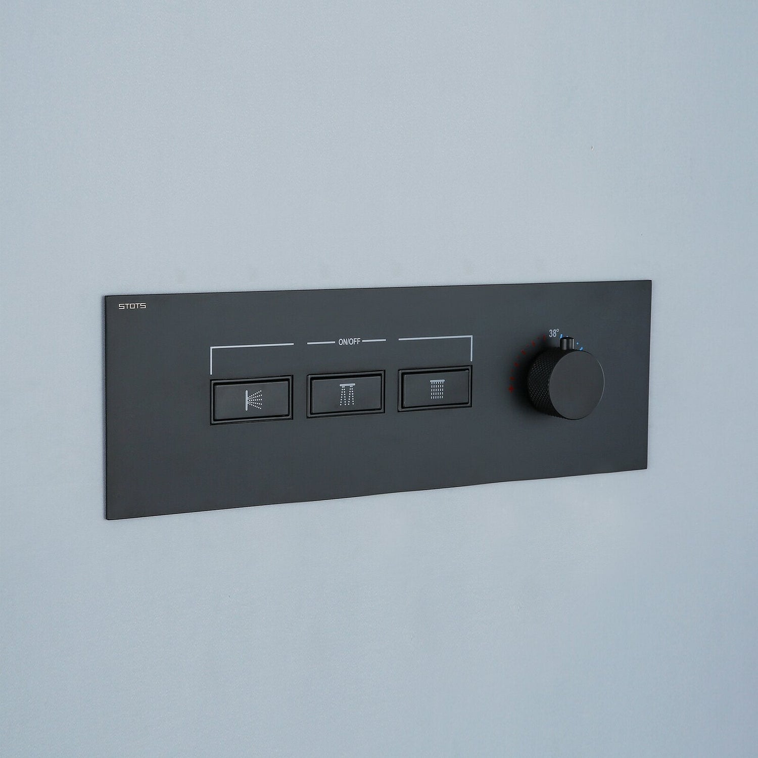 Foni Thermostatic Rainfall & Waterfall Combo Shower System in Matte Black