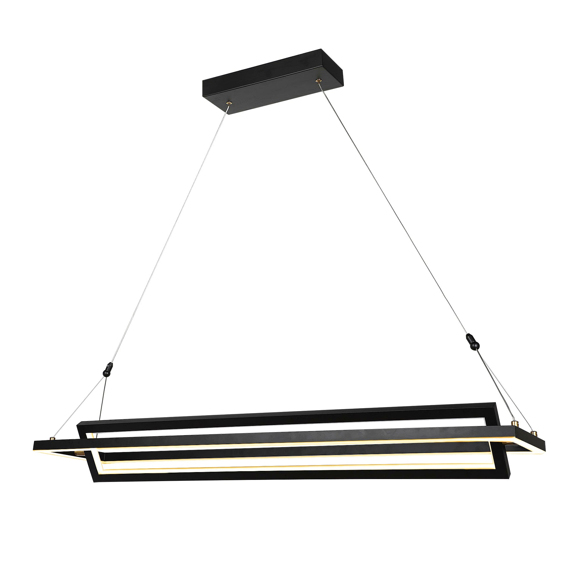Smafan Bristol Contemporary America Modern/Industrial/Vintage LED Rectangle Pendant Light,this black light LED hanginig light with geometric integrated into the design,using two simple rectangles to outline the spiritual space,everywhere has a simple and extraordinary fashion sense.It is a good decor to your house by this rectangle pendant light fixture.It is specially designed to have a universal head,the frame can be folded and can be rotated 360°.