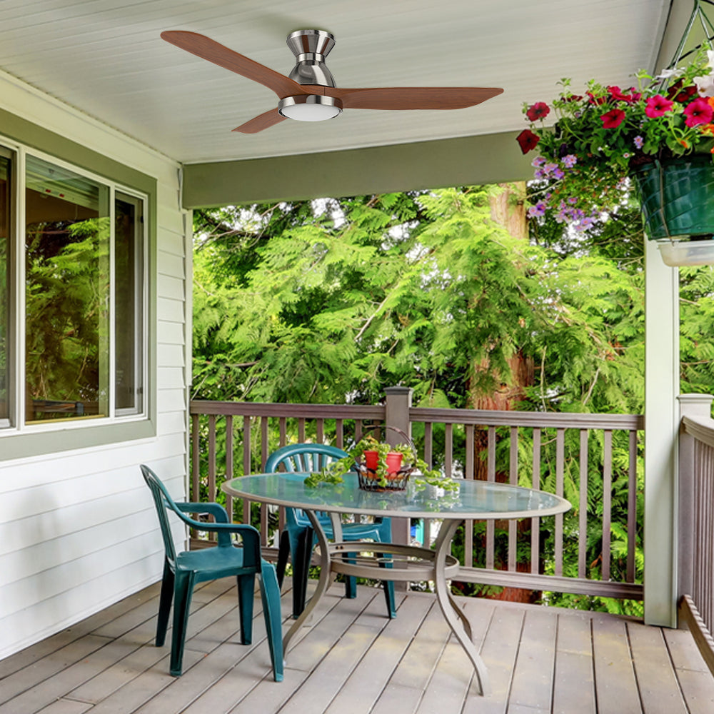 With a modern design and remote control available, this Colmar 52-inch low profile ceiling fan is outstanding for your outdoor living area.