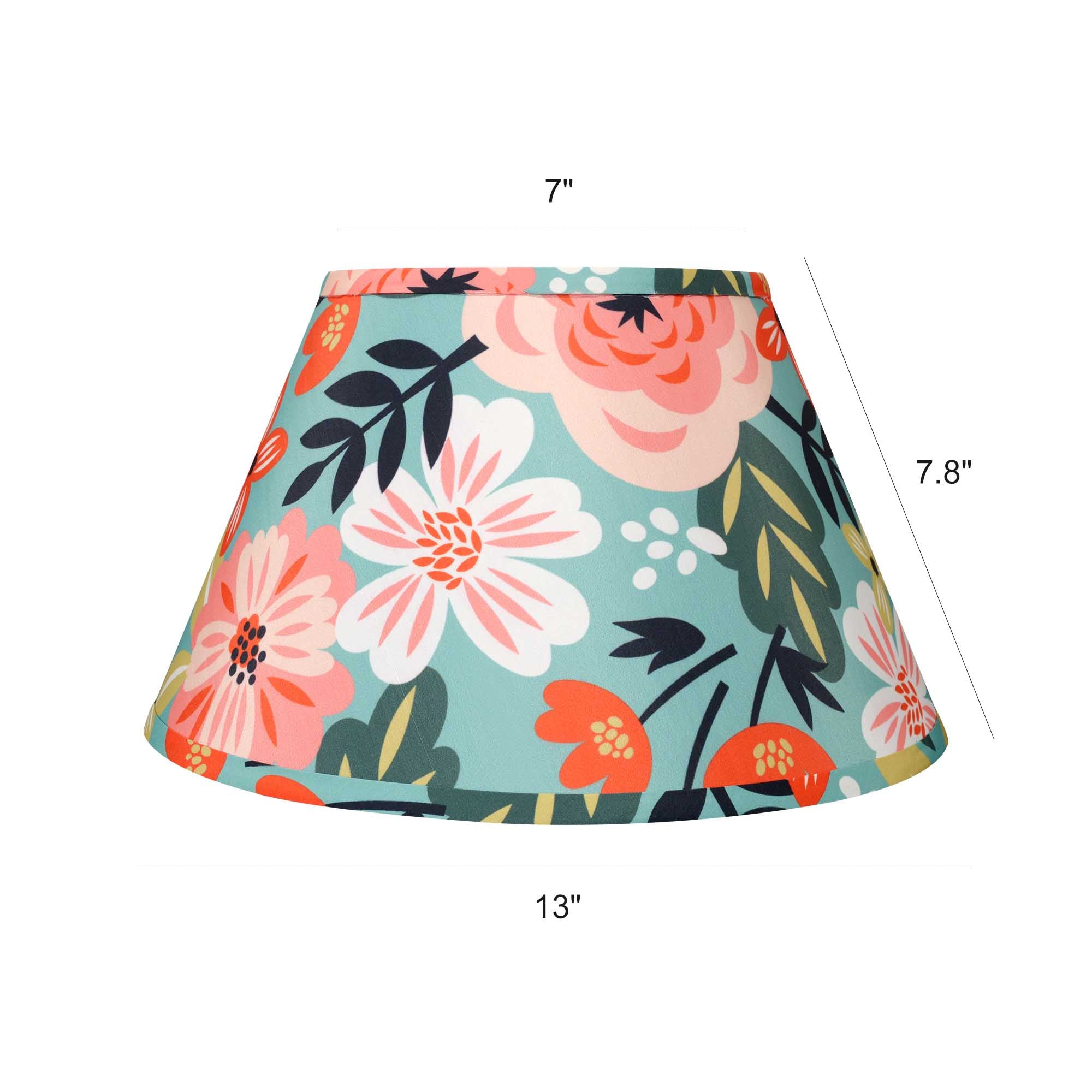 Carro Home Floral Collection Limited Edition Round Empire Shape Lamp Shade 7"x13"x7.8" – Tropical Flowers (Set of 2)
