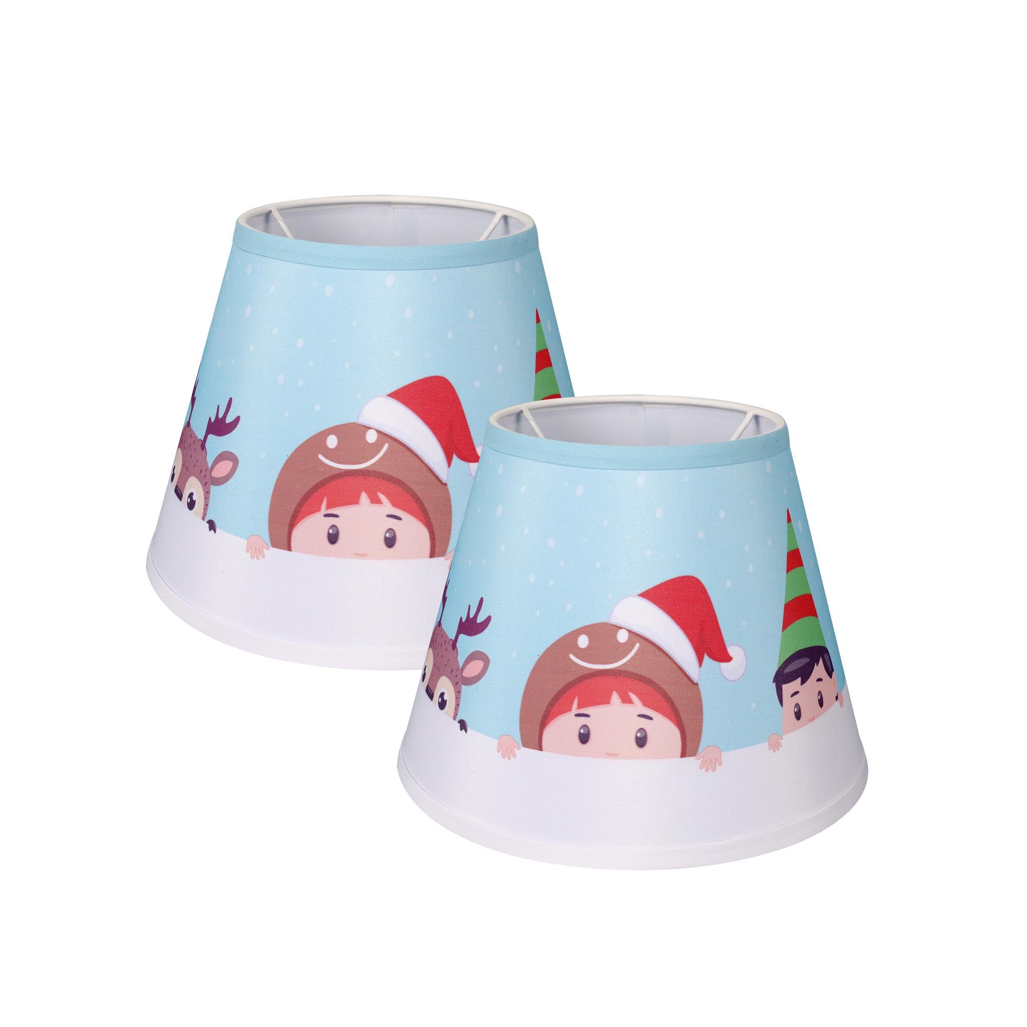 Carro Home Holiday Collection Limited Edition Round Empire Shape Lamp Shade 6"x10"x7.5" – Sleigh of Friends (Set of 2)