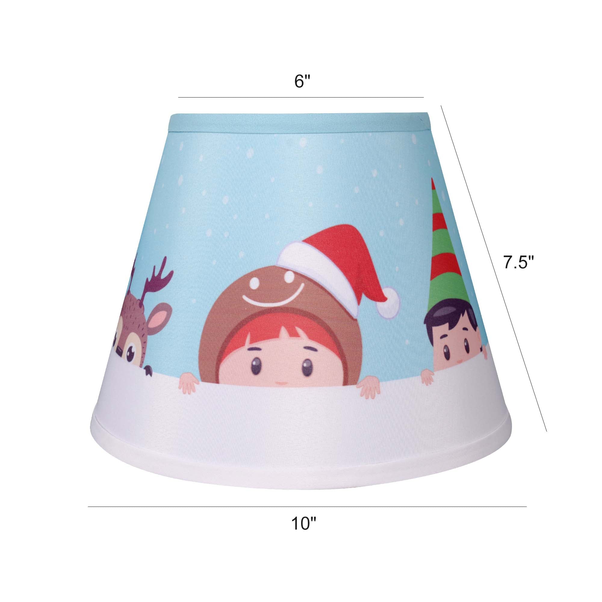 Carro Home Holiday Collection Limited Edition Round Empire Shape Lamp Shade 6"x10"x7.5" – Sleigh of Friends (Set of 2)