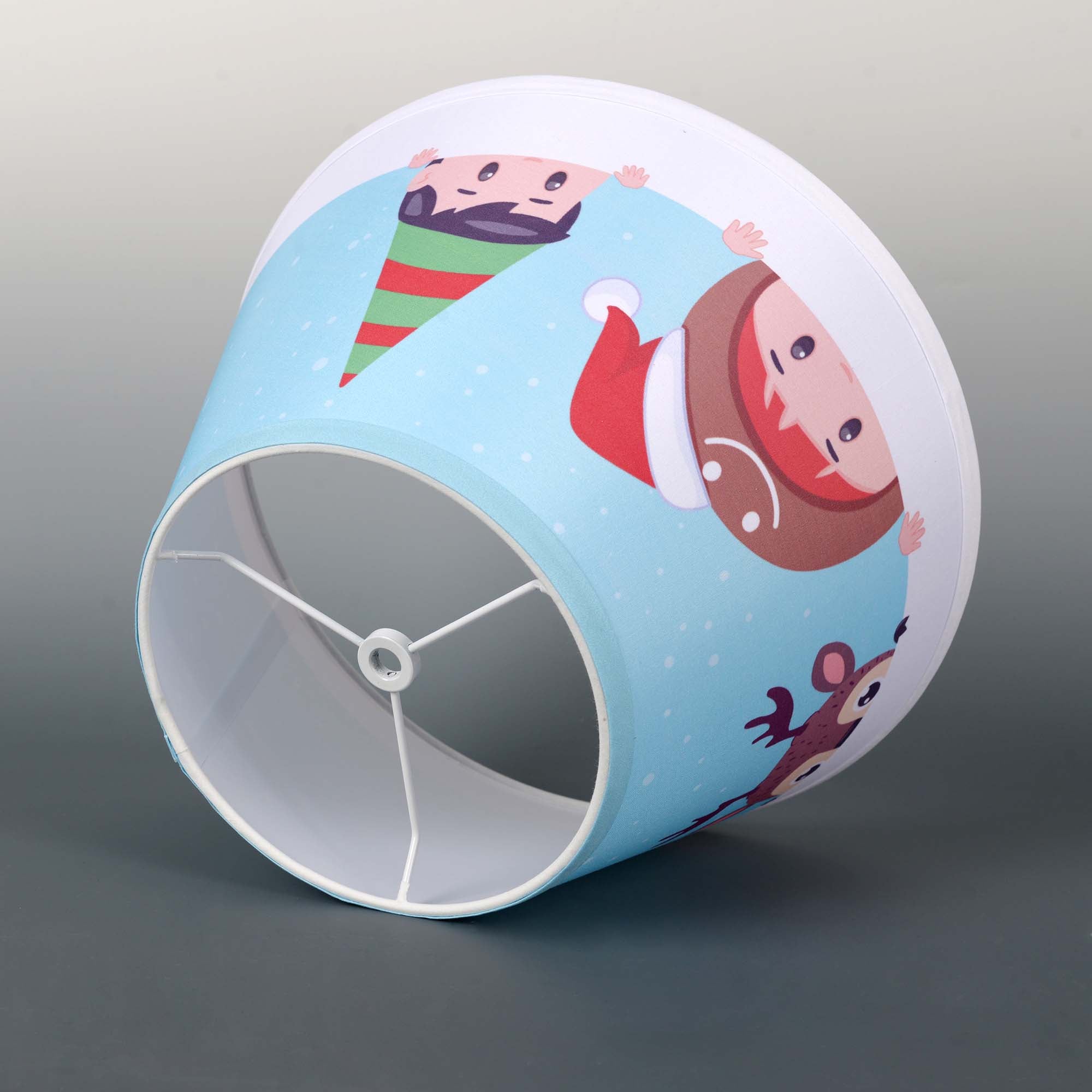 Carro Home Holiday Collection Limited Edition Round Empire Shape Lamp Shade 7"x13"x7.8"– Sleigh of Friends (Set of 2)