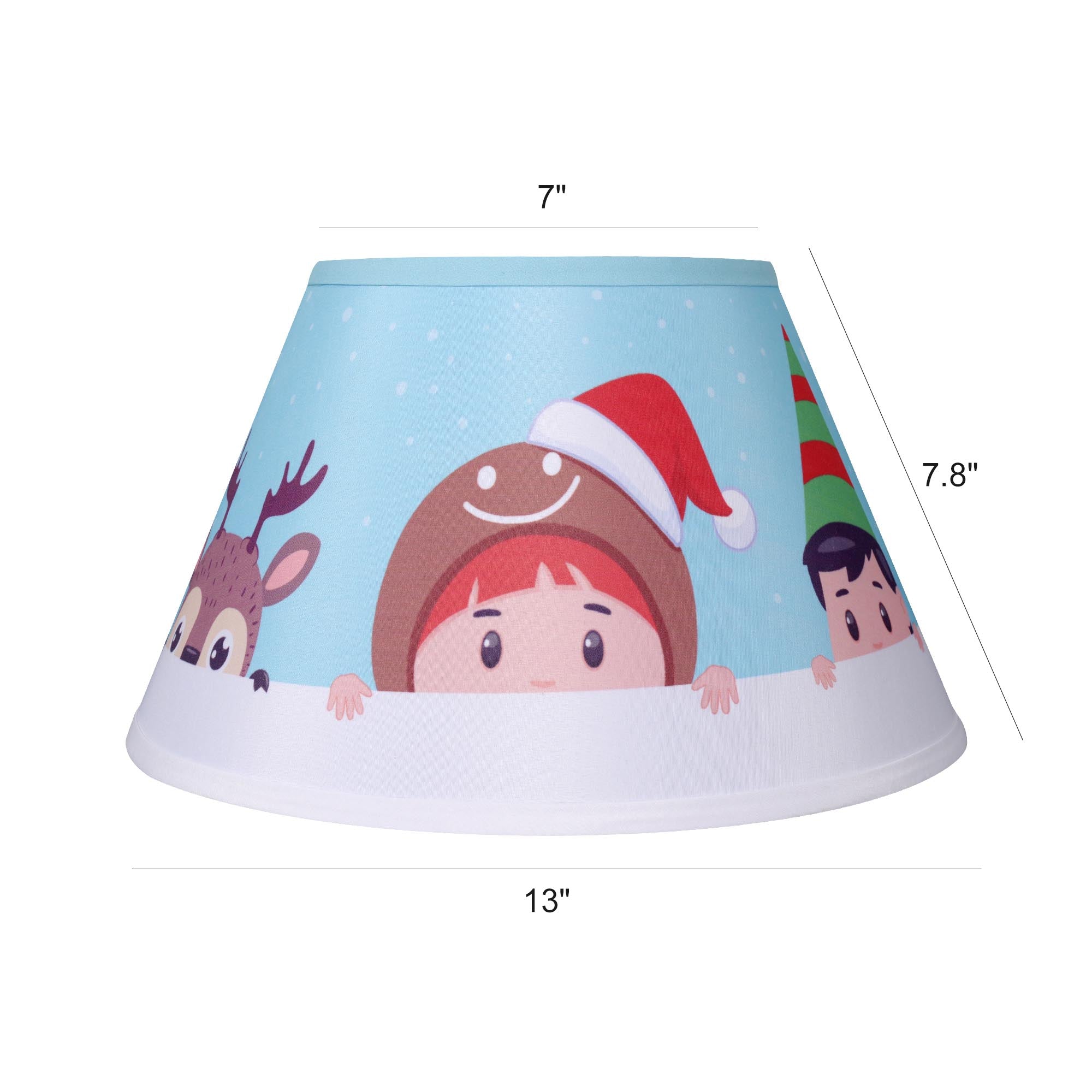 Carro Home Holiday Collection Limited Edition Round Empire Shape Lamp Shade 7"x13"x7.8"– Sleigh of Friends (Set of 2)