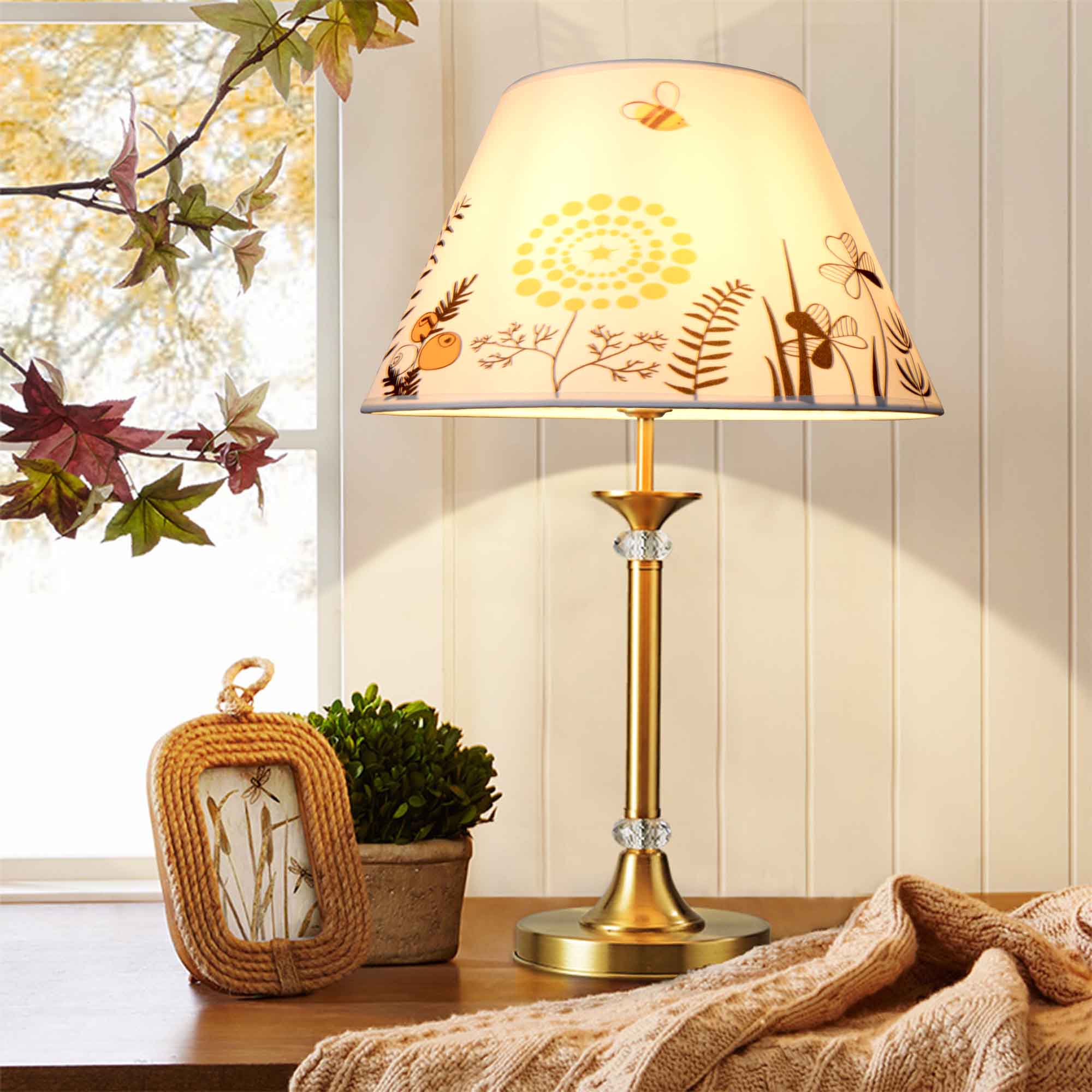Carro Home Nature Collection Limited Edition Round Empire Shape Lamp Shade 7"x13"x7.8" – Bumble Bee (Set of 2)