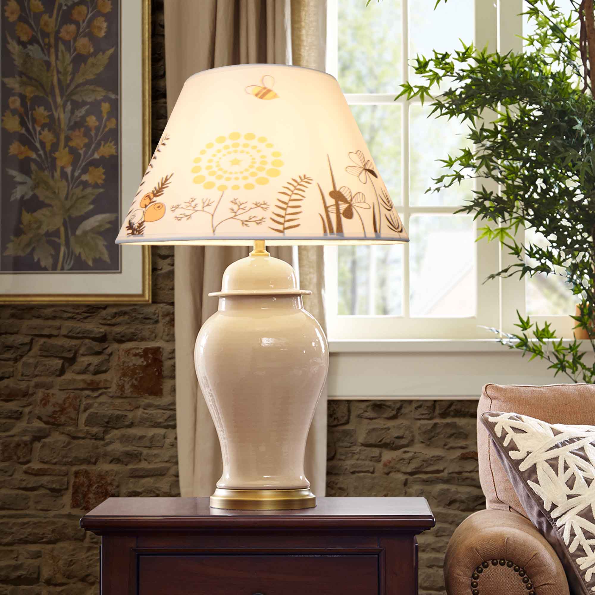 Carro Home Nature Collection Limited Edition Round Empire Shape Lamp Shade 7"x13"x7.8" – Bumble Bee (Set of 2)