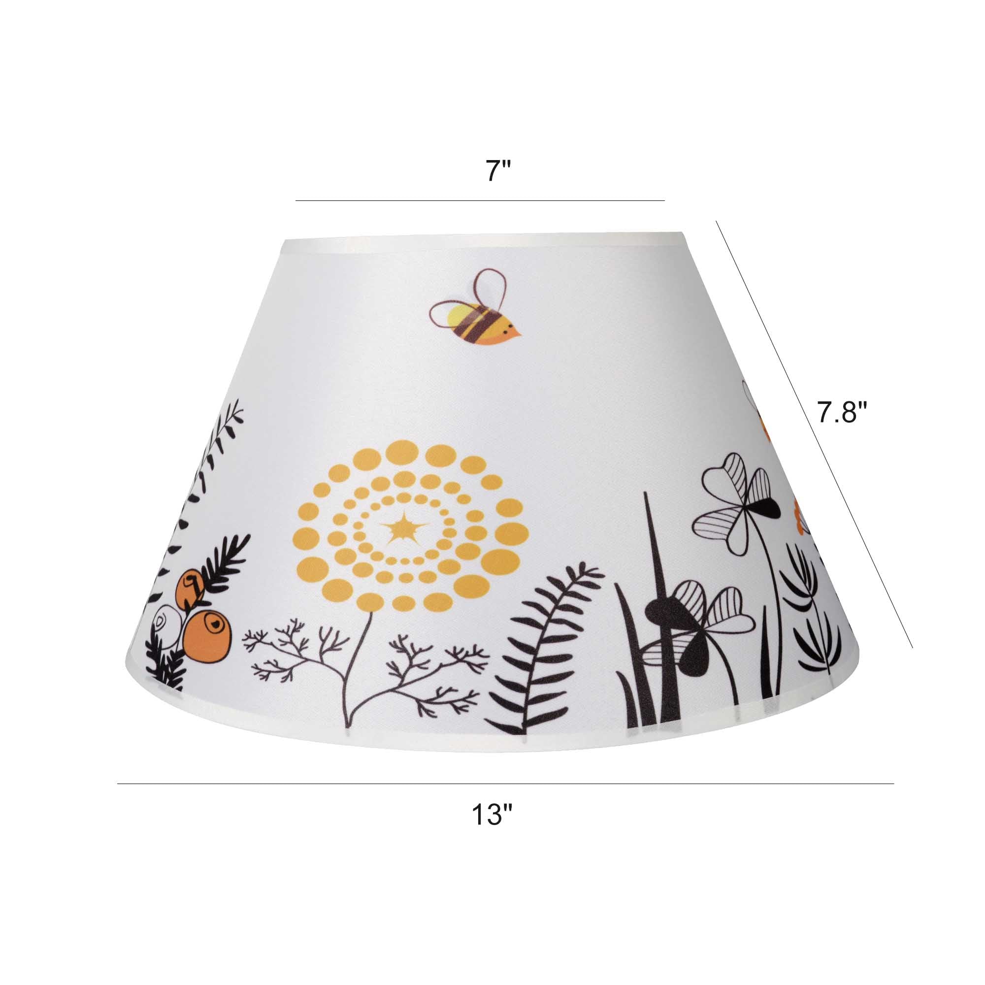 Carro Home Nature Collection Limited Edition Round Empire Shape Lamp Shade 7"x13"x7.8" – Bumble Bee (Set of 2)