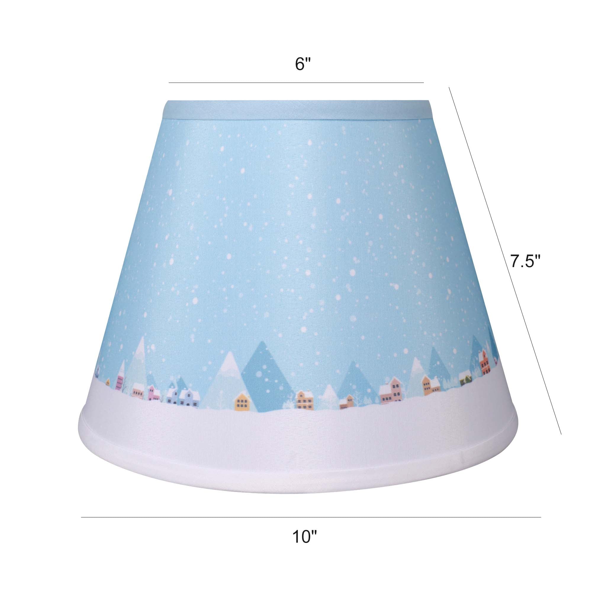 Carro Home Winter Collection Limited Edition Round Empire Shape Lamp Shade 6"x10"x7.5" – Snowy Village (Set of 2)