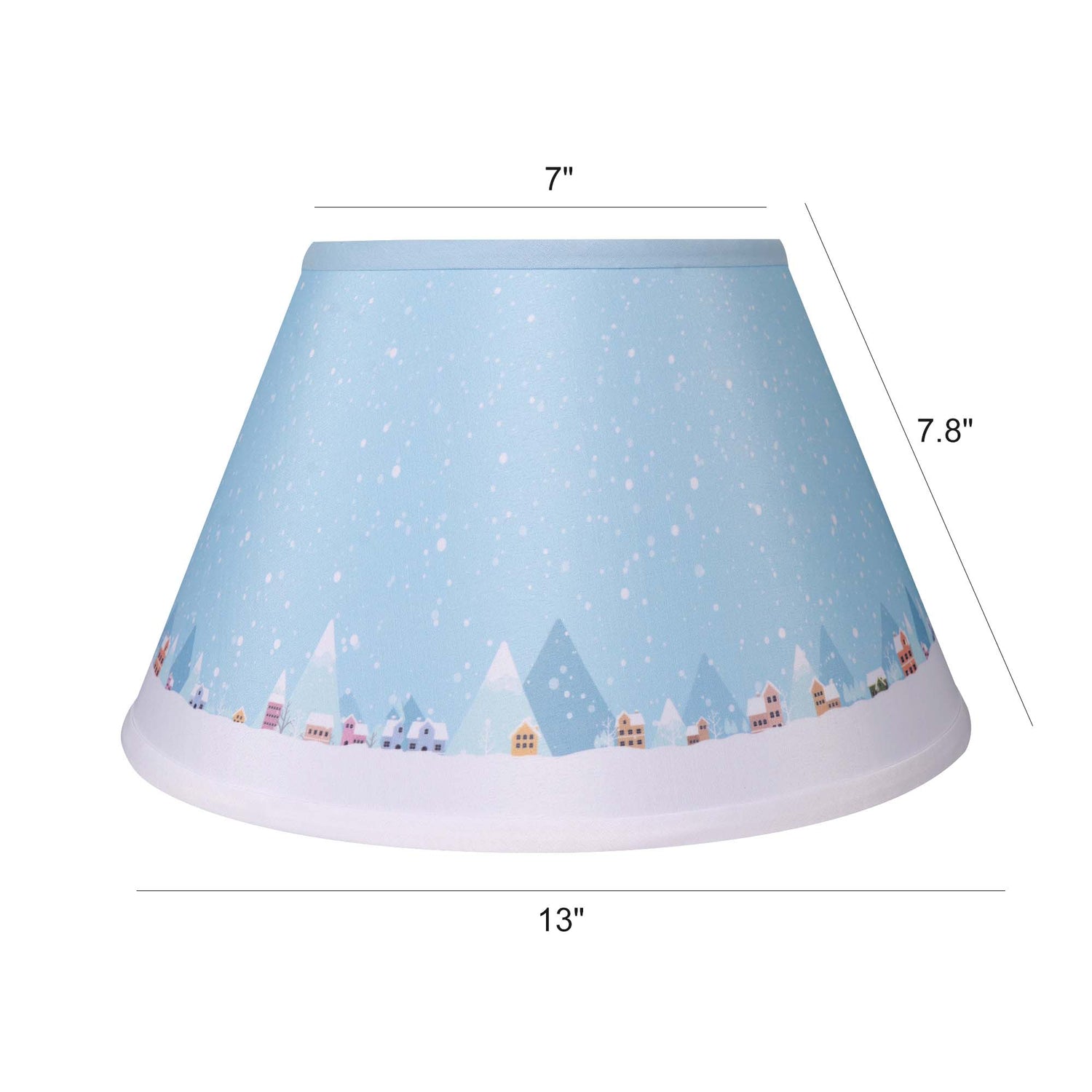 Carro Home Winter Collection Limited Edition Round Empire Shape Lamp Shade 7"x13"x7.8" – Snowy Village (Set of 2)