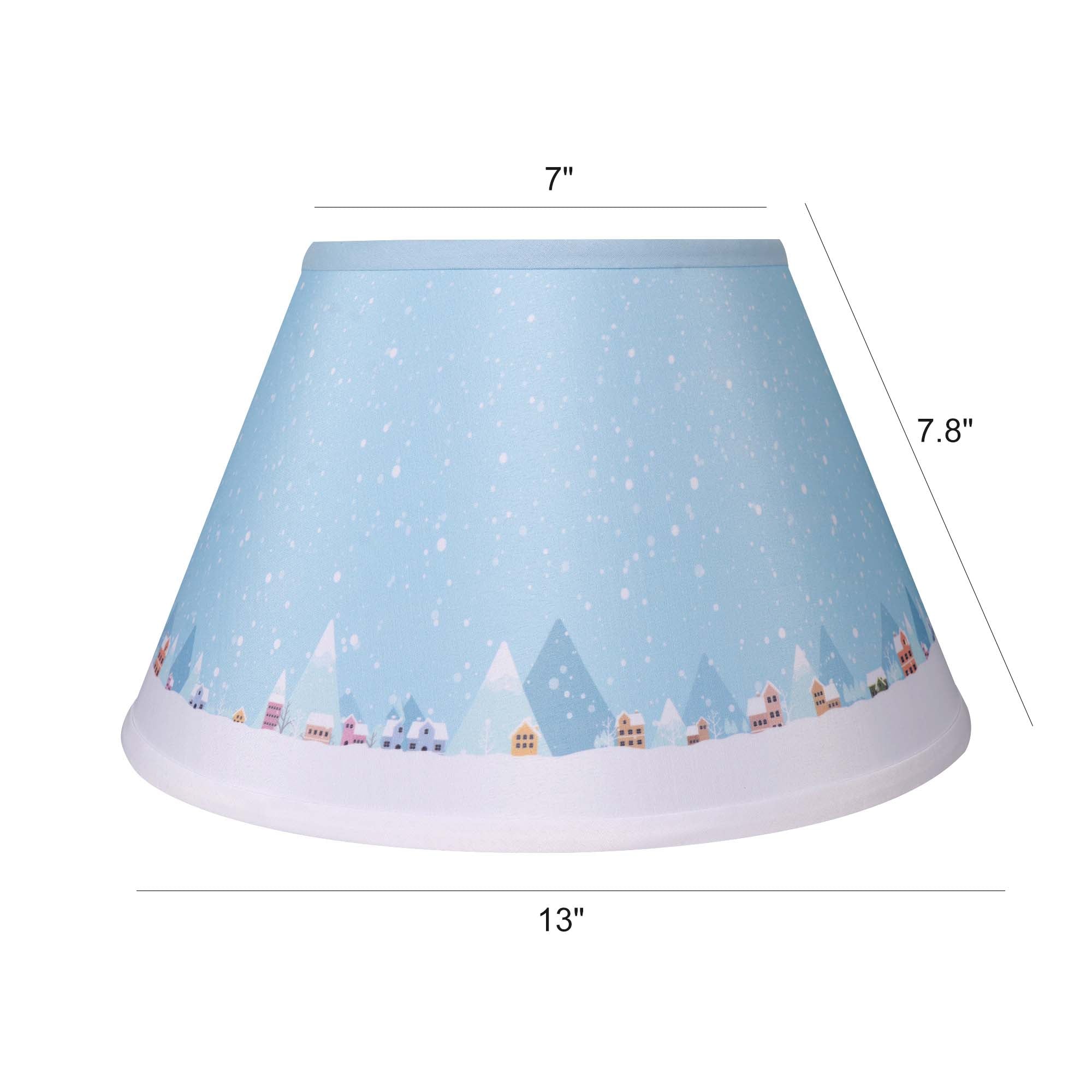 Carro Home Winter Collection Limited Edition Round Empire Shape Lamp Shade 7"x13"x7.8" – Snowy Village (Set of 2)