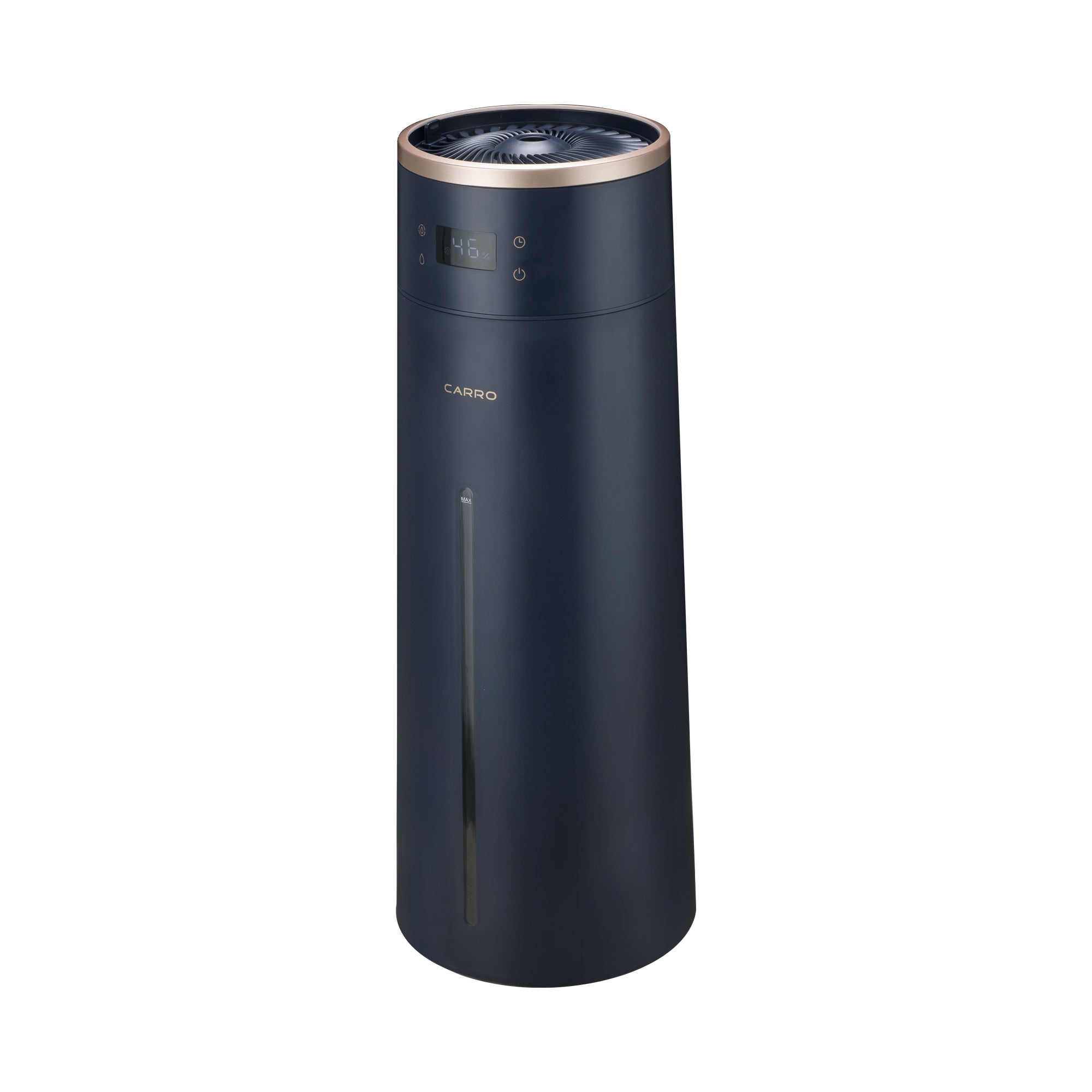 Carro Jacinto Humidifier, with Ultrasonic Technology, quietly disperses a sufficient amount of cool mist into the air providing relief from the dry air. The humidifier is equipped with a 1-8 hours timer and variable touch/APP mist control.