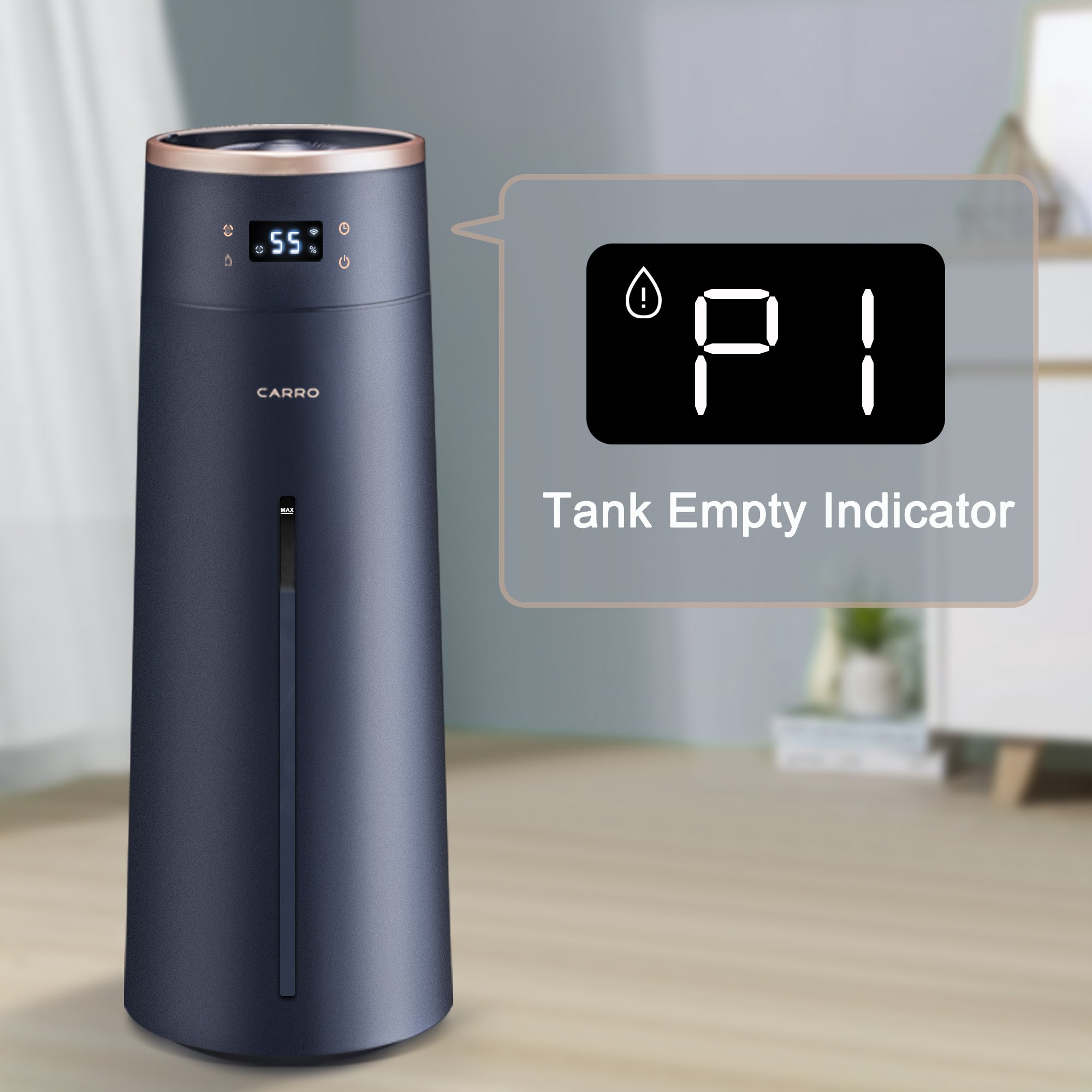 The humidifier features Wi-Fi apps, Siri Shortcut and Voice control technology (compatible with Amazon Alexa and Google Home Assistant ) to set humidity preferences.Carro humidifier helps create better interior environment with more relief and comfort ,for those suffering from colds, allergies and dry skin.