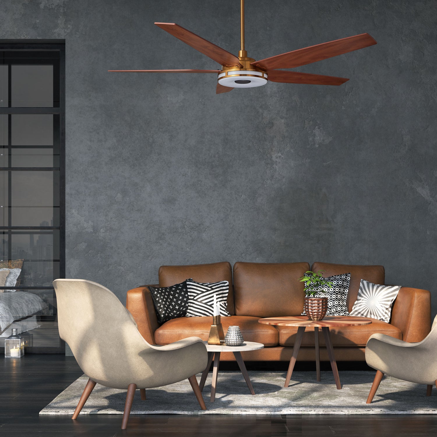 Explorer Outdoor 52" Smart Ceiling Fan with LED Light Kit.