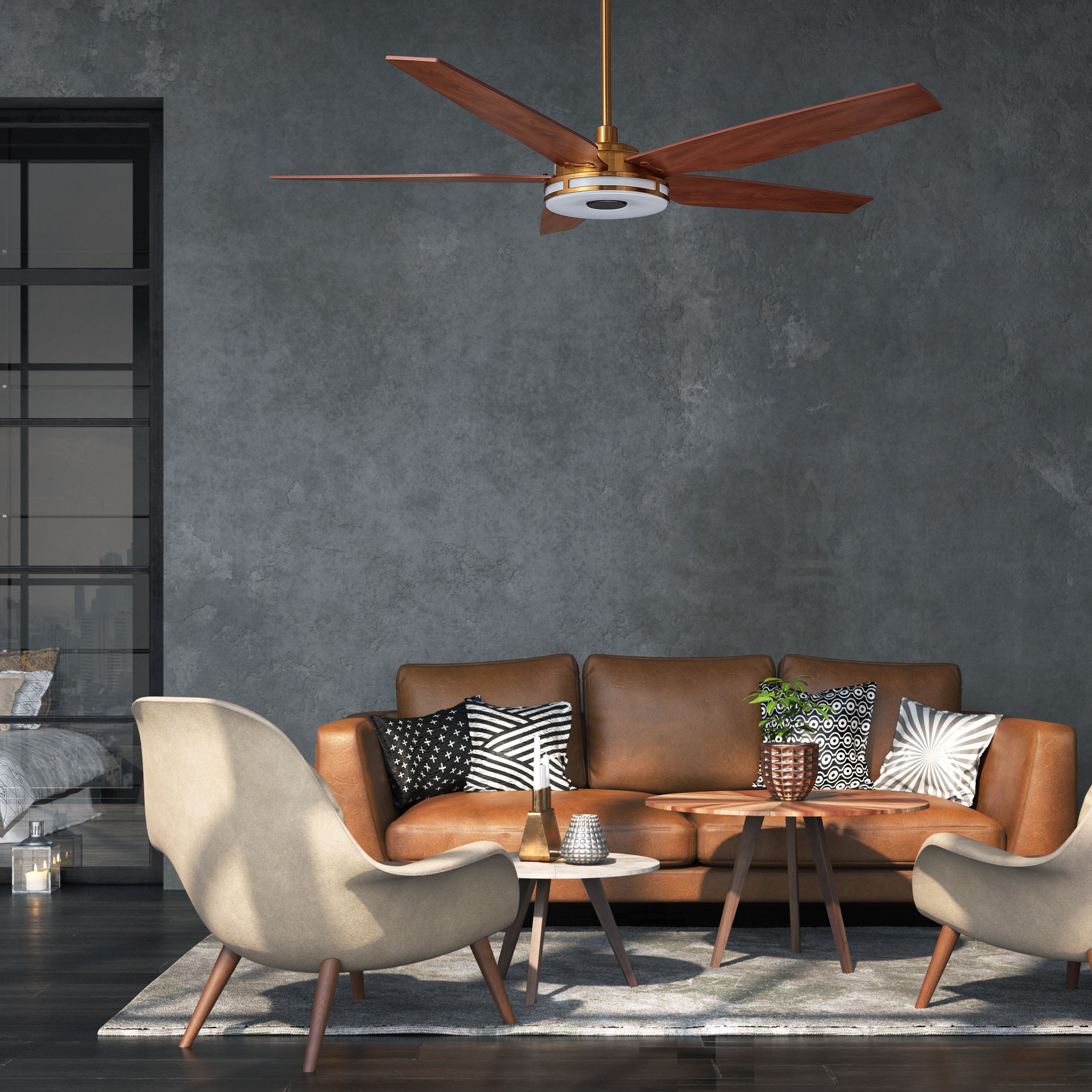 Explorer Outdoor 52" Smart Ceiling Fan with LED Light Kit.