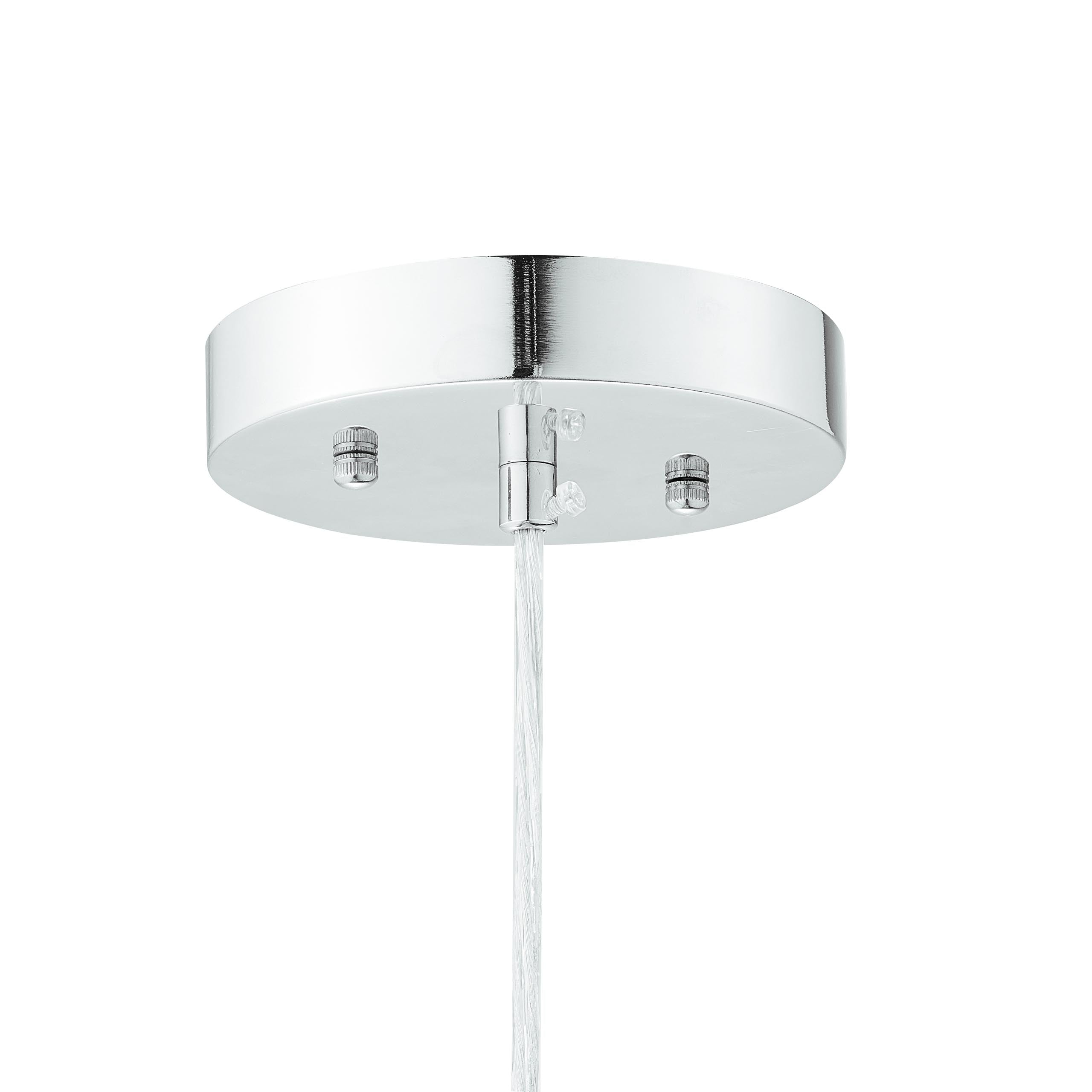 Carro Home Taurus Jewel Tone Glass Pendant Light - Opal Chrome Adjustable Height