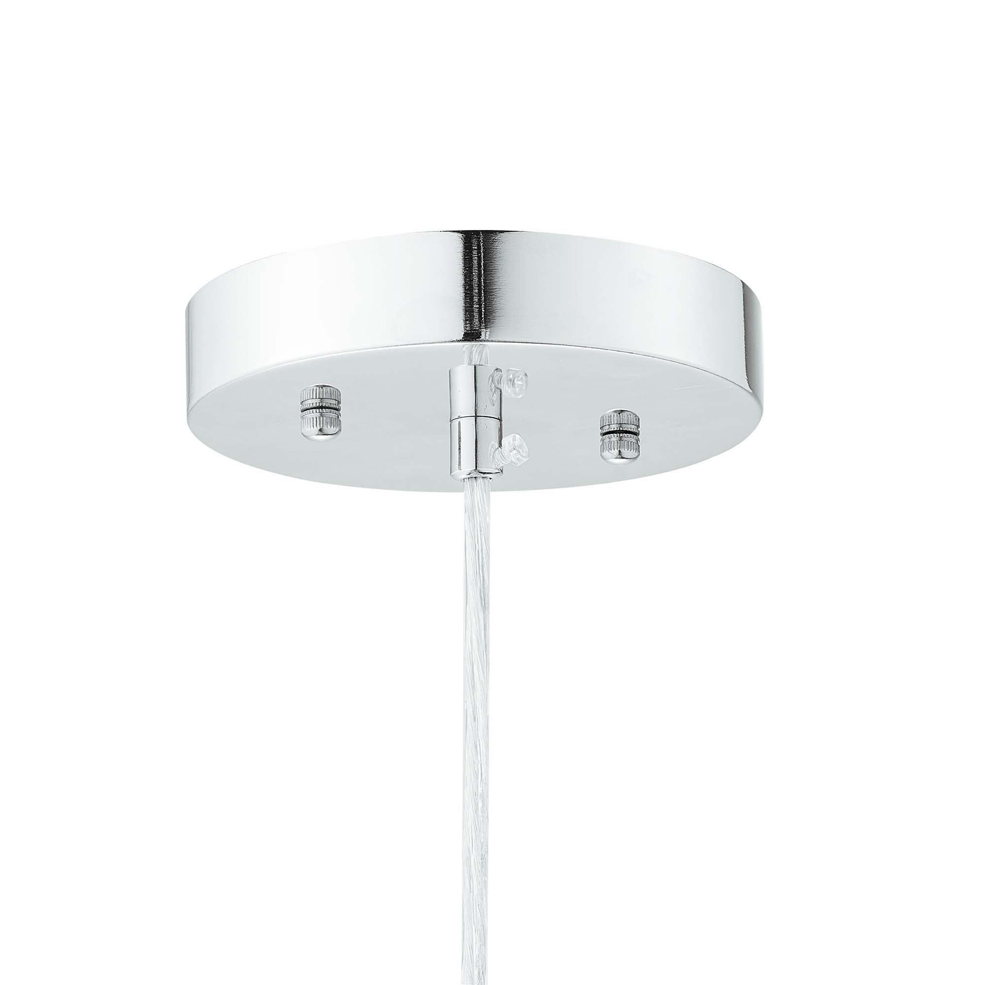 CARRO HOME Pegasus Jewel Tone Glass Pendant Light-Opal Chrome Adjustable Height
