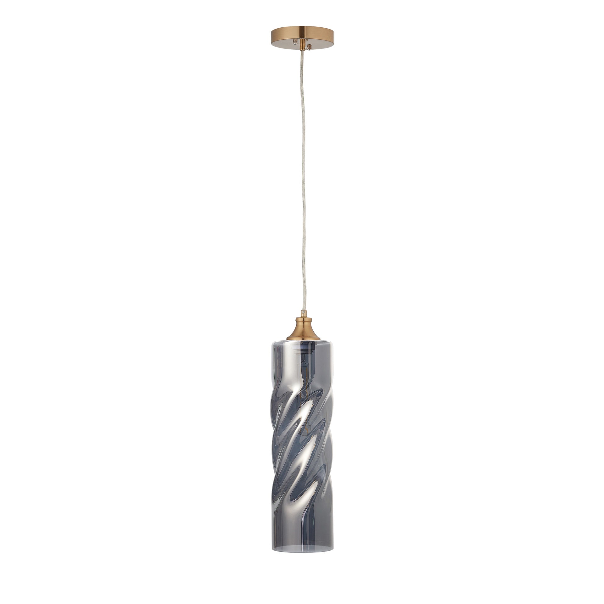 Carro Home Gemini Ombre Glass Pendant Light - Smoker Gray Adjustable Height