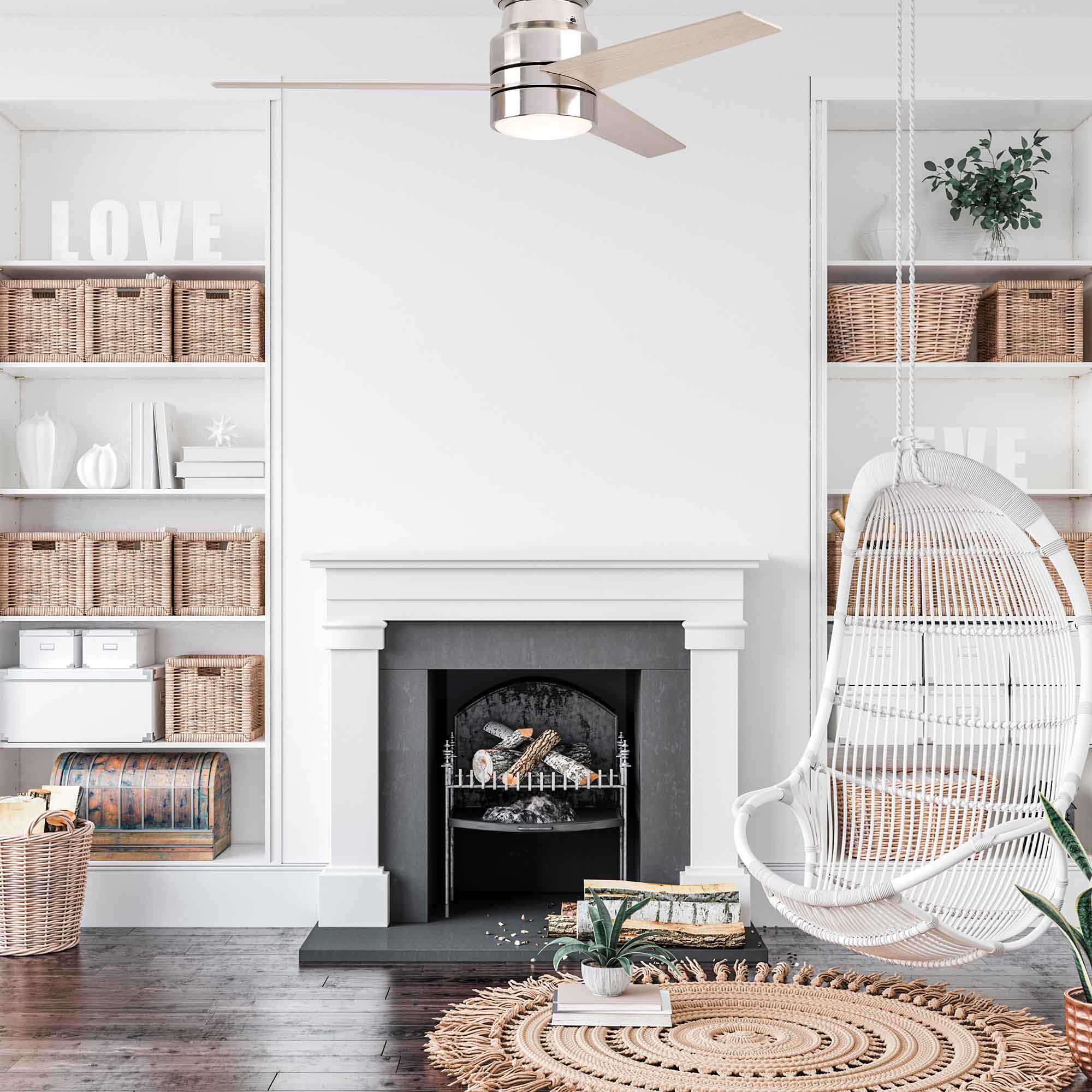 Smafan Ranger Smart Ceiling Fan blends elegantly into its surroundings while providing a cooling effect and strong airflow that large indoor living spaces need. Ranger’s energy-efficient LED light kit has 3000 lumens and lasts over 50000+ hours and its warm soft white light creates an inviting space. Ranger’s energy-efficient and completely silent motor provides a comfortable environment for any indoor spaces.