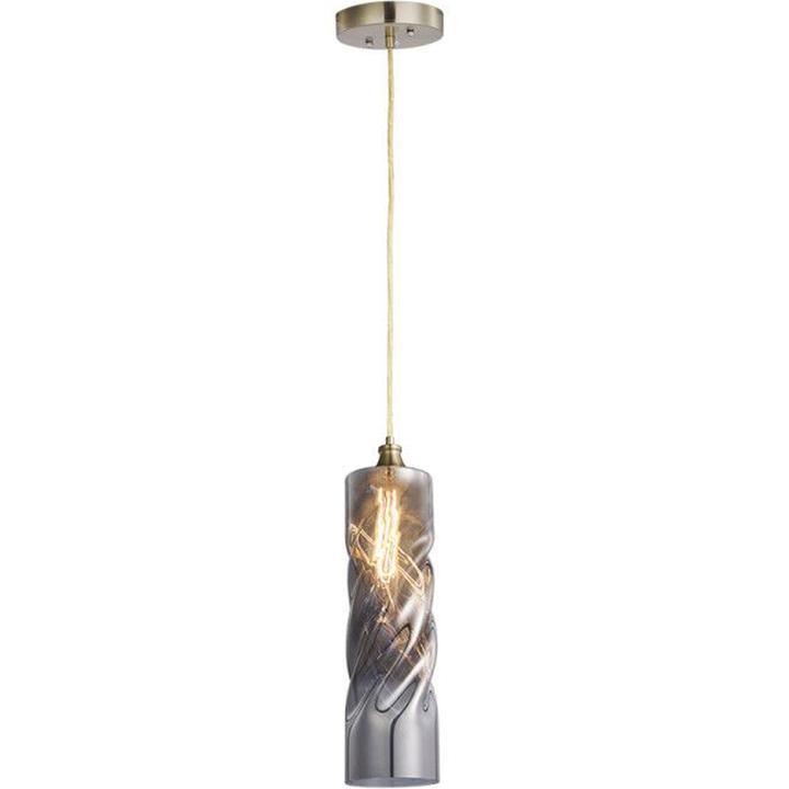Carro Home Gemini Ombre Glass Pendant Light - Smoker Gray Adjustable Height