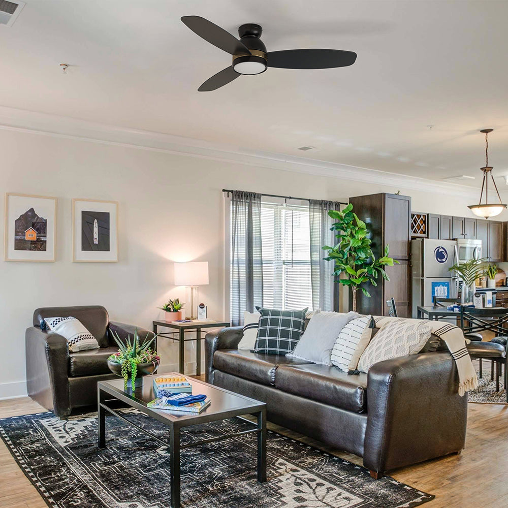 The Transform your home into a space of ultimate relaxation and comfort with the Smafan Biscay smart ceiling fan. The fan features a modern exterior with a sleek metal motor hub, elegantly burnished blades, and bold accents to blend seamlessly into contemporary décor. The fan’s interior is equipped with state-of-the-art motor and lighting equipment to create a comfortable environment in any space.