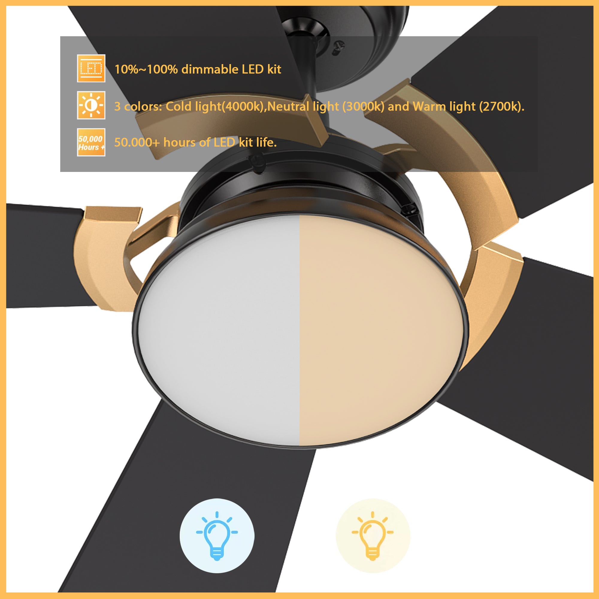 Looking for the perfect black ceiling fan to complement your contemporary décor? The Smafan Bradford 52” smart ceiling fan features a powerful motor, innovative lighting, and is available in a modern black design or a crisp white finish to meet your functional and style needs. The fan is designed with long graceful blades, and charming motor hub, and luxurious accents to deliver a powerful and stylish performance.