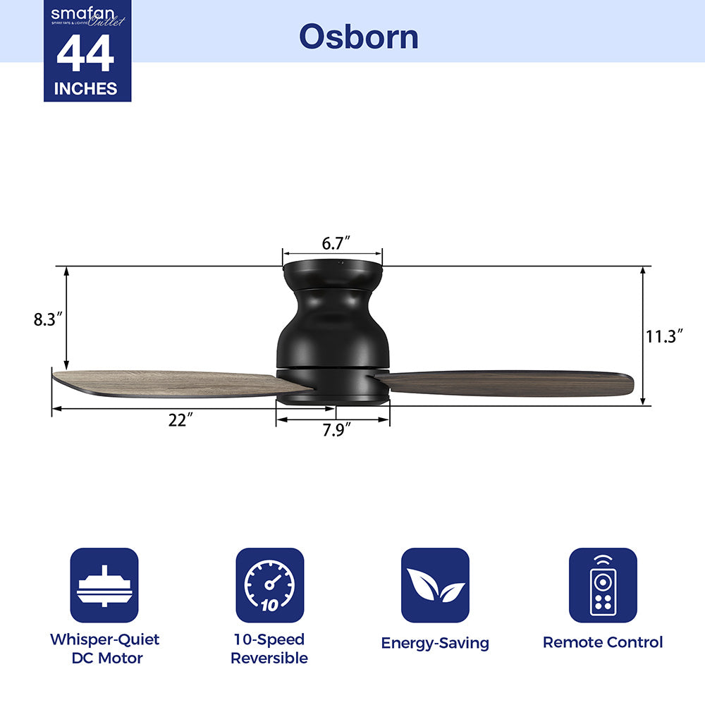Enjoy a cooling breeze and relaxing controling in an elegant space with the Smafan Osborn 44 inch indoor ceiling fan. The fan is equipped with the latest motor and controling technology with a stylish exterior to suit the décor of your preference. The fan features a charming wood / white finish and sleek blades to cooling up your indoor living spaces.
