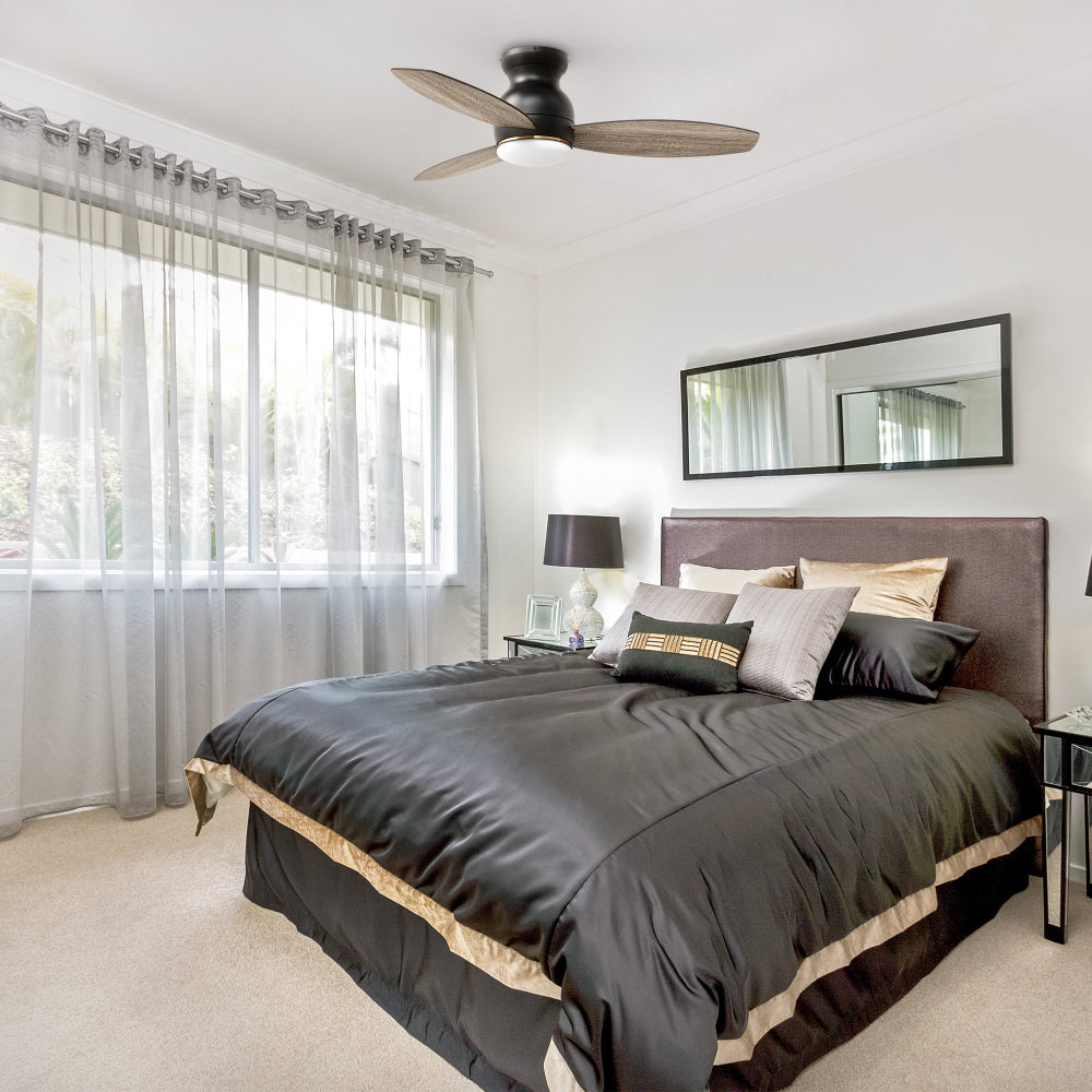 Create the home environment of your dreams with the versatile and powerful Arran 44 /48 /60 inches modern ceiling fan with lights! On the inside, The remote control ceiling fan features advanced motor and lighting technology for energy efficiency and precise control. On the outside, the Arran low profile ceiling fan features a sleek silhouette, elegant blades, and a timeless black or white finish for the ideal fit in any home interior!