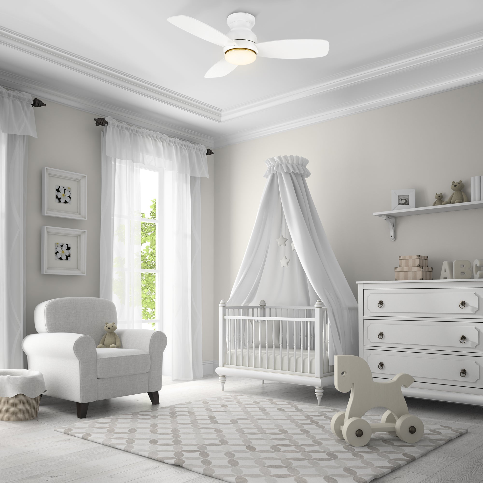 Create the home environment of your dreams with the versatile and powerful Arran 44 /48 /60 inches modern ceiling fan with lights! On the inside, The remote control ceiling fan features advanced motor and lighting technology for energy efficiency and precise control. On the outside, the Arran low profile ceiling fan features a sleek silhouette, elegant blades, and a timeless black or white finish for the ideal fit in any home interior!