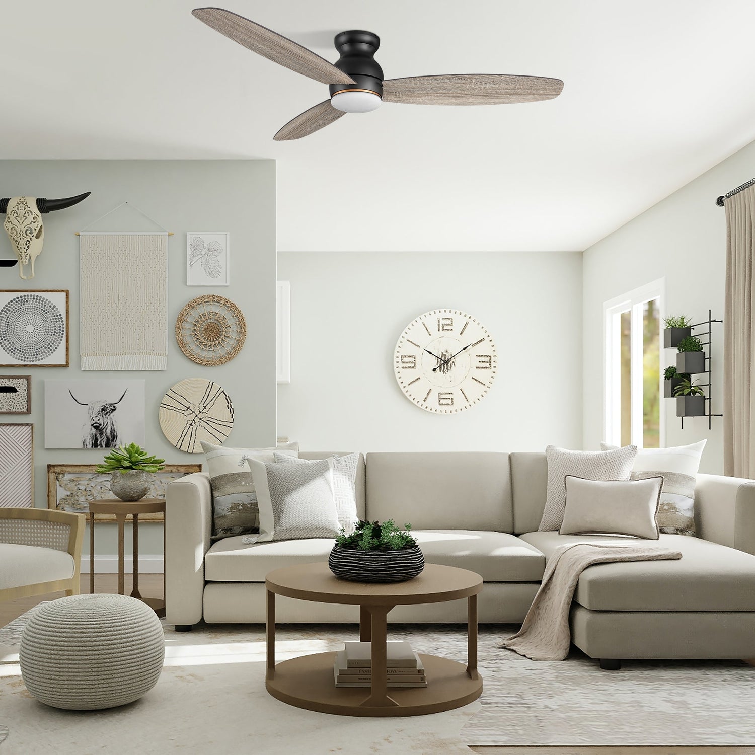 Create the home environment of your dreams with the versatile and powerful Arran 44 /48 /60 inches modern ceiling fan with lights! On the inside, The remote control ceiling fan features advanced motor and lighting technology for energy efficiency and precise control. On the outside, the Arran low profile ceiling fan features a sleek silhouette, elegant blades, and a timeless black or white finish for the ideal fit in any home interior!