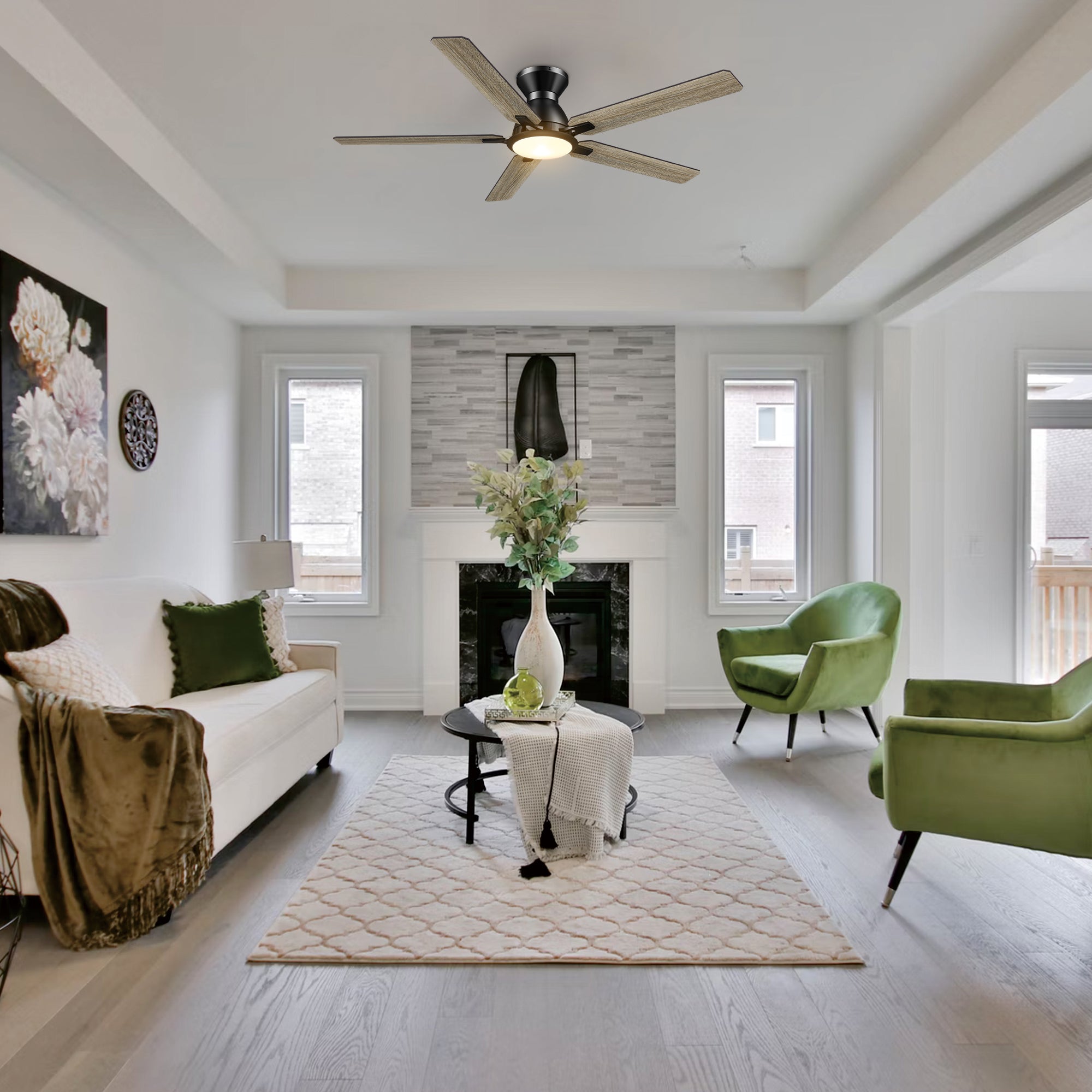 Sophistication, silence, and speed come together to create the revolutionary Byrness 52/60 inches modern ceiling fan. Equipped with the latest motor and lighting technology and designed to meet the latest design trends, the black and gold ceiling fan delivers the perfect amount of comfort and style to any space. Select from the bold black ceiling fan, ideal for eclectic rooms, or the simple white finish to complement any space with minimalist decor.