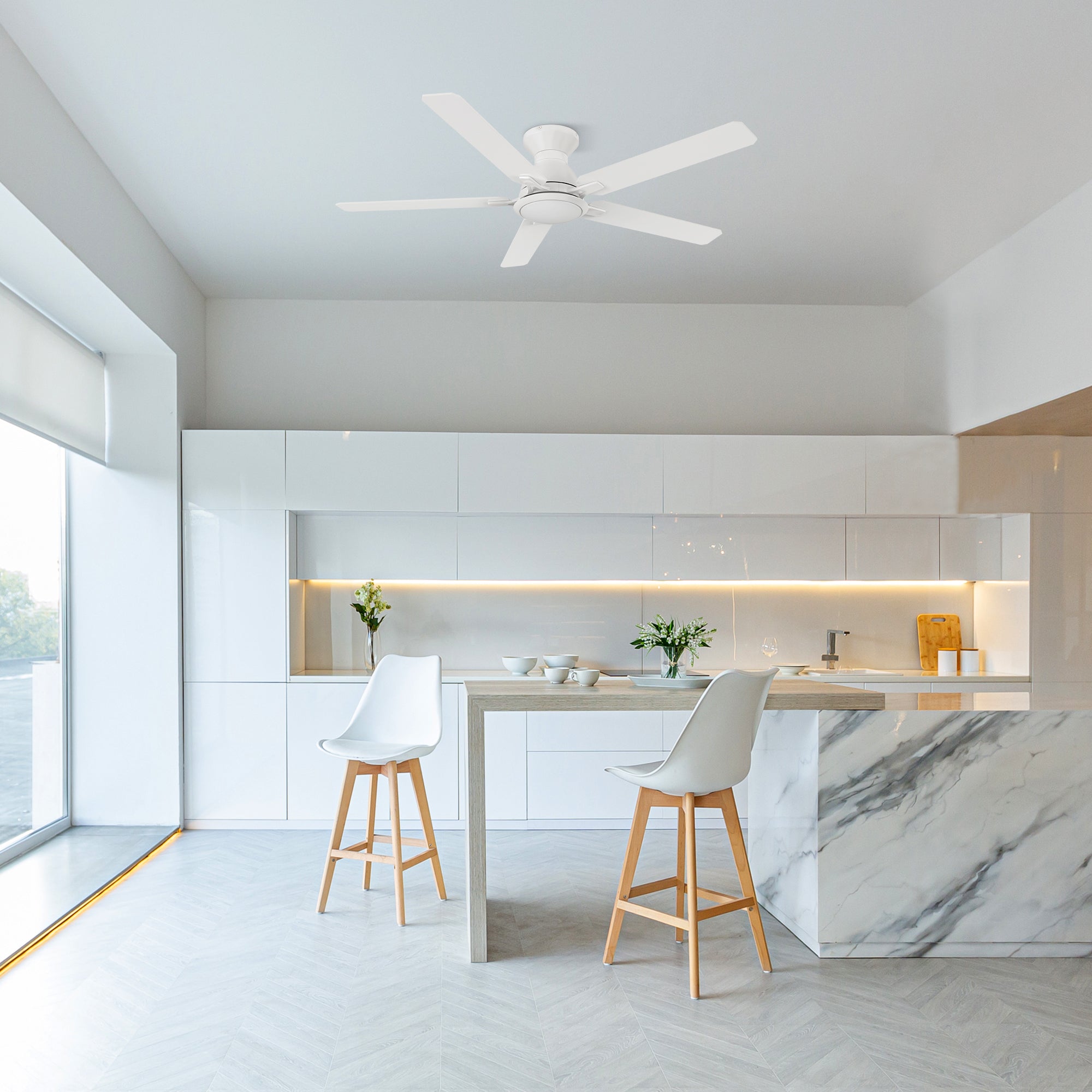 Sophistication, silence, and speed come together to create the revolutionary Byrness 52/60 inches modern ceiling fan. Equipped with the latest motor and lighting technology and designed to meet the latest design trends, the black and gold ceiling fan delivers the perfect amount of comfort and style to any space. Select from the bold black ceiling fan, ideal for eclectic rooms, or the simple white finish to complement any space with minimalist decor.