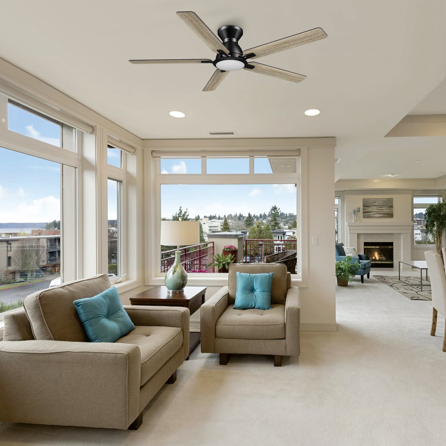 Sophistication, silence, and speed come together to create the revolutionary Byrness 52/60 inches modern ceiling fan. Equipped with the latest motor and lighting technology and designed to meet the latest design trends, the black and gold ceiling fan delivers the perfect amount of comfort and style to any space. Select from the bold black ceiling fan, ideal for eclectic rooms, or the simple white finish to complement any space with minimalist decor.
