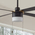 Smafan Carro Alrich 52 inch ceiling fan with pull chain, with 4 medium density fiberboard fan blades, downrod mounted in a modern bedroom.