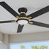 Smafan Essex 52 inch flush mount smart ceiling fans with light design with black finish, use elegant plywood blades, glass shade and has an integrated 4000K LED daylight. 