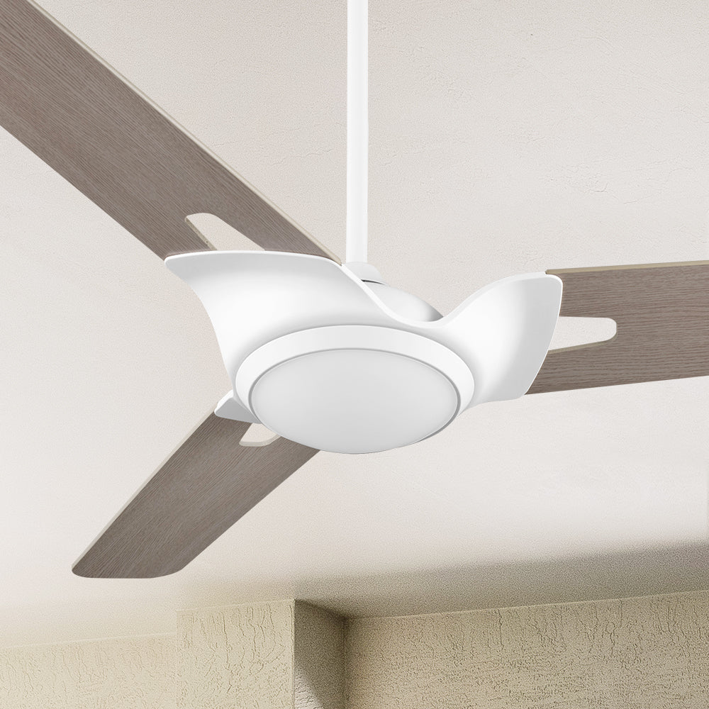 Innovator 56" 3-Blade Smart Ceiling Fan with LED Light Kit & Remote - White/Light Wood