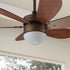 Smafan Carro Minimus 38 inch smart ceiling fan with 6 brown design fan blades, mounting in a bedroom.